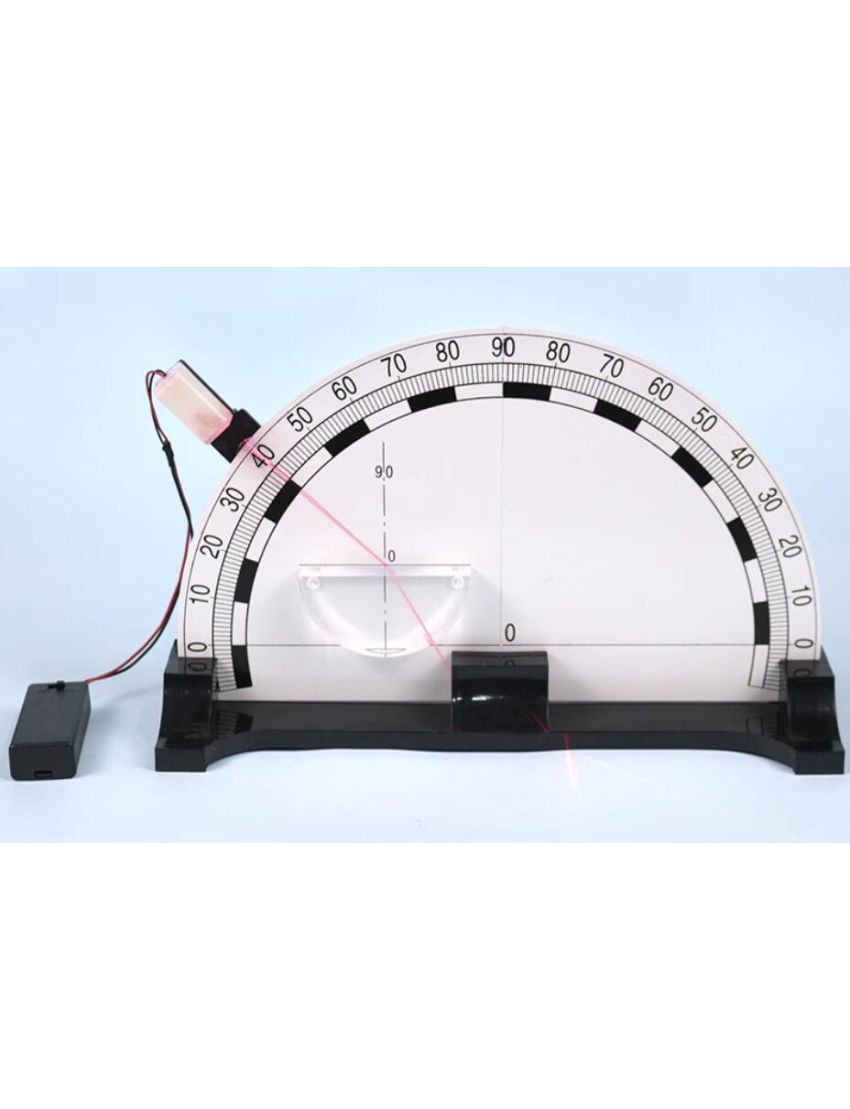 Physics Lab Kits - Experiment on light refraction to verify angle of refraction smaller than angle of incidence when entering another transparent medium from air.