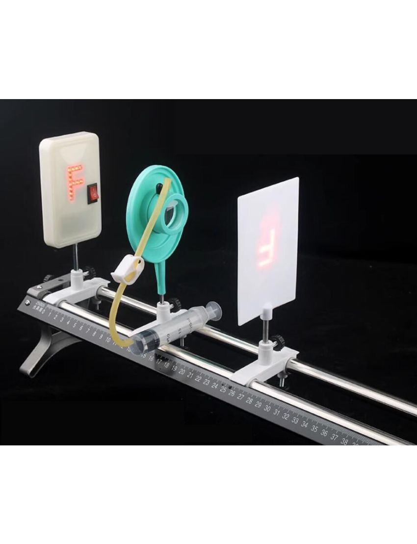 Physics Lab Kits - physics experiment to demonstrate the principles of nearsightedness and farsightedness by exploring the imaging rules of convex lenses